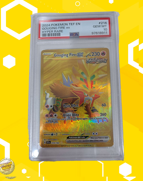 Pokemon Temporal Forces Hyper Rare Gouging Fire EX PSA 10 Graded Slab