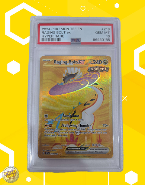 Pokemon Temporal Forces Raging Bolt EX Hyper Rare PSA 10 Graded Slab