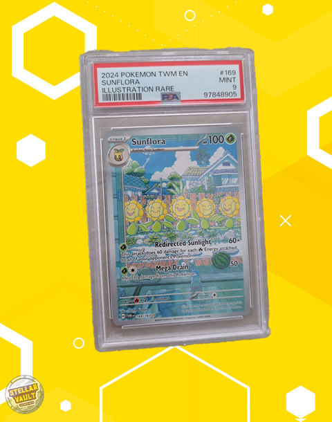 Pokemon Twilight Masquerade Sunflora Illustration Rare PSA 9 Graded Slab