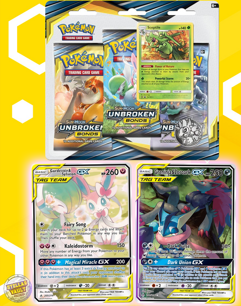 Pokemon Sun & Moon Unbroken Bonds 3-Pack Blister (Sceptile)