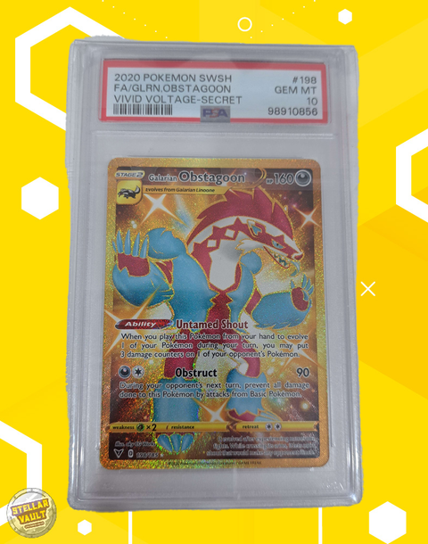 Pokemon Vivid Voltage FA Galarian Obstagoon Secret Rare PSA 10 Graded Slab