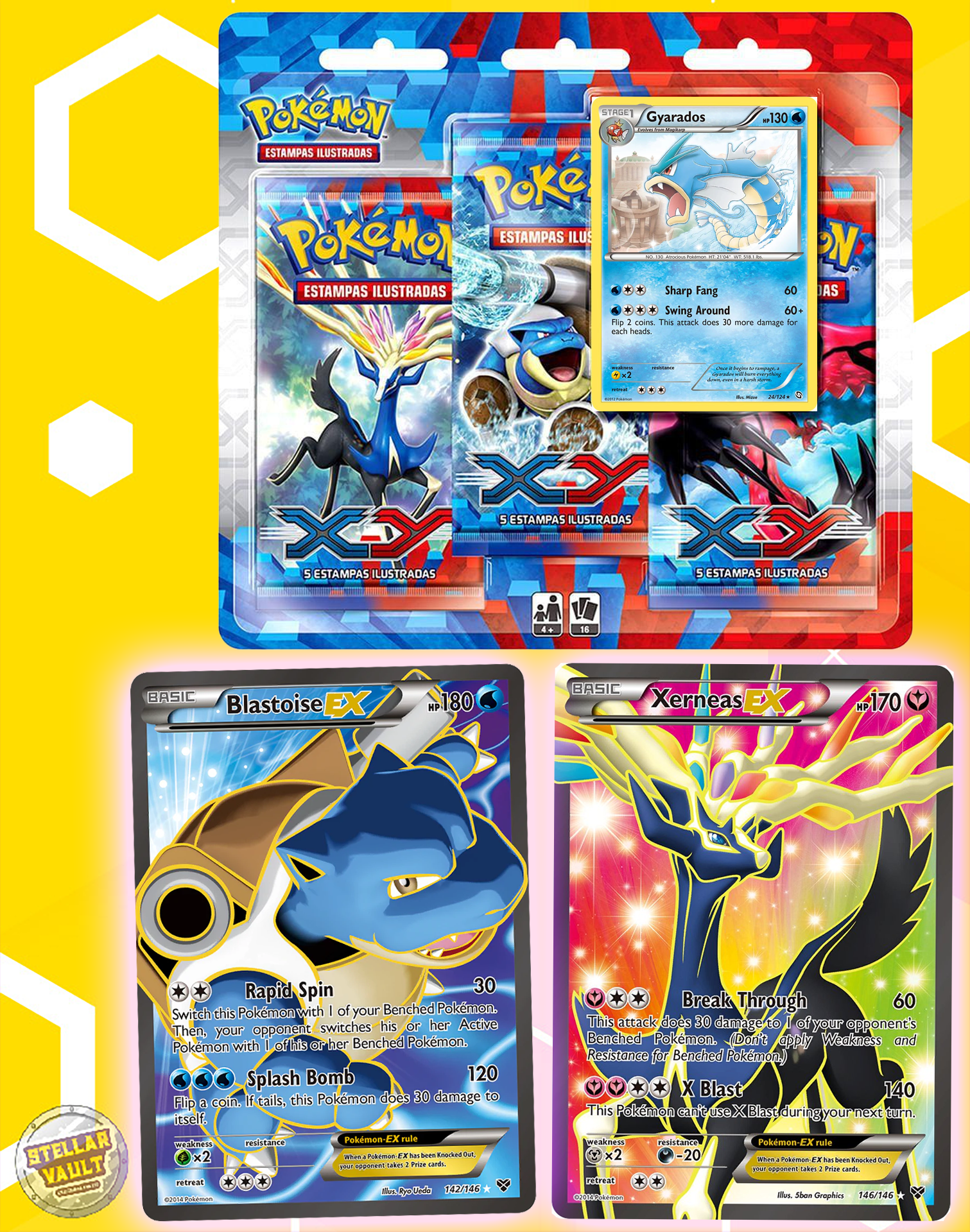 Pokemon XY Base 3-Pack Blister (Gyarados) – Stellar Vault