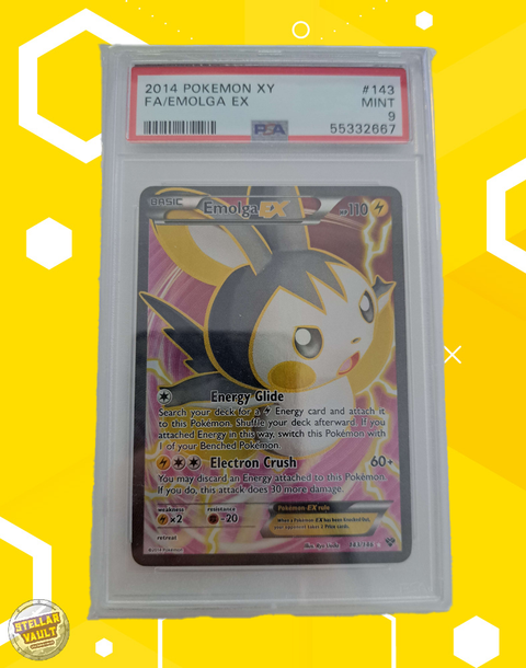 Pokemon XY Base FA Emolga EX PSA 9 Graded Slab