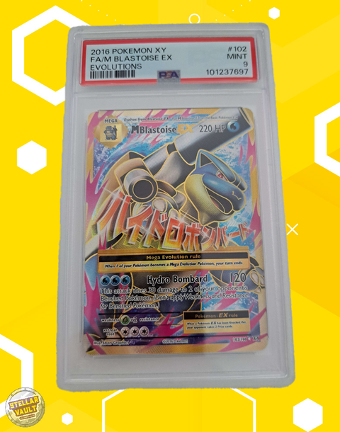 Pokemon XY Evolutions Full Art Mega Blastoise PSA 9 Graded Slab