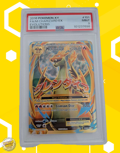 Pokemon XY Evolutions Full Art Mega Charizard EX PSA 9 Graded Slab