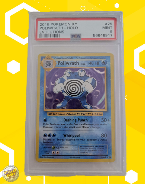 Pokemon XY Evolutions Poliwrath Holo PSA 9 Graded Slab