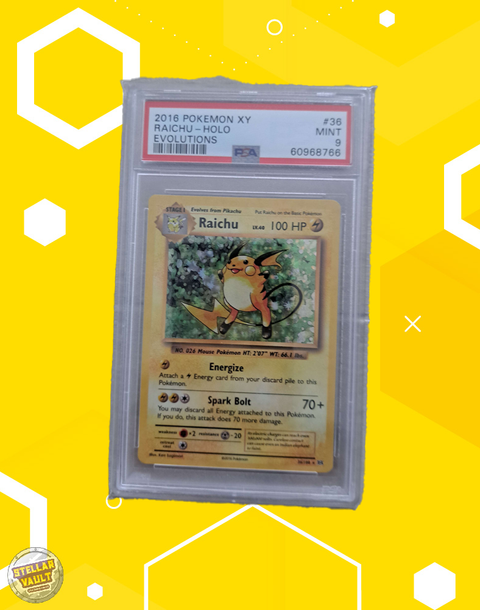 Pokemon XY Evolutions Raichu Holo PSA 9 Graded Slab