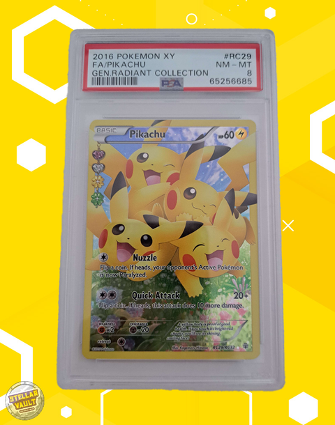 Pokemon XY Gen Radiant Collection FA Pikachu PSA 8 Graded Slab